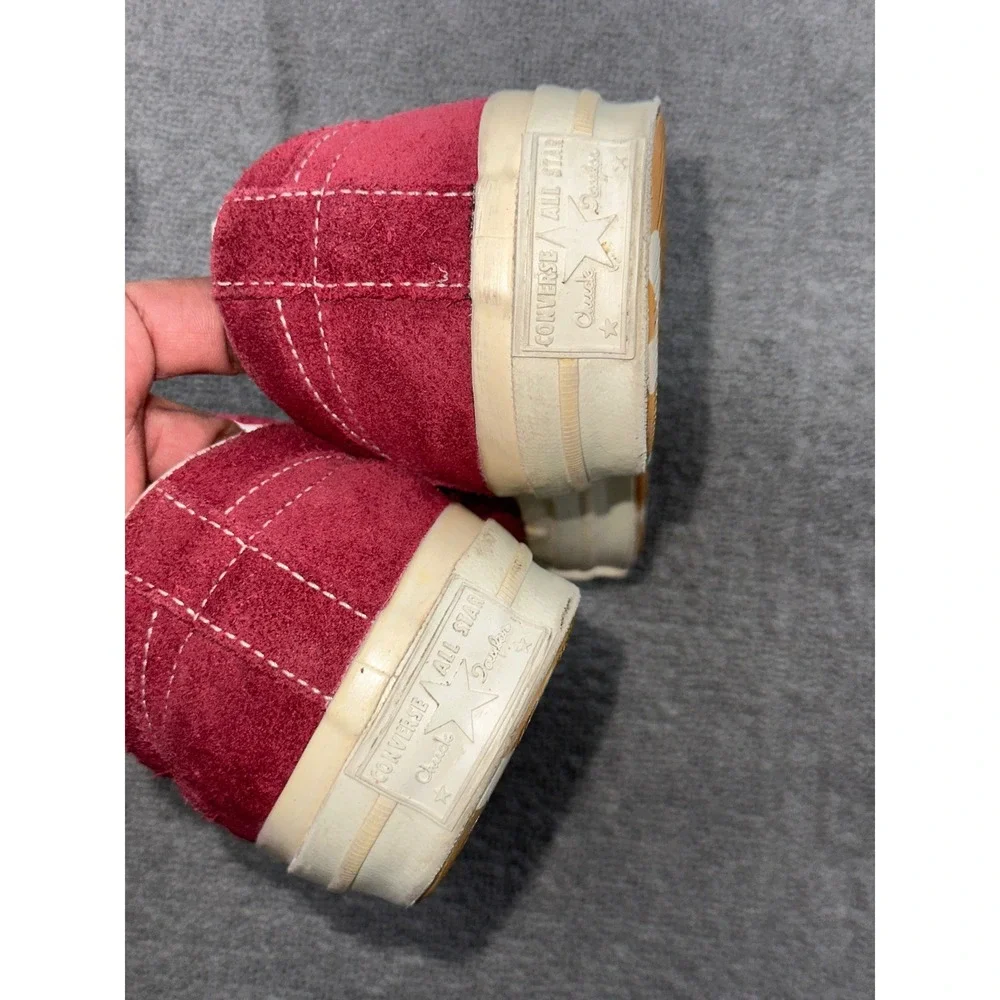 Converse Golf Le Fleur Sneakers M7 W9 Burgundy Red Low Top Suede Floral Rhubarb - Picture 6 of 11